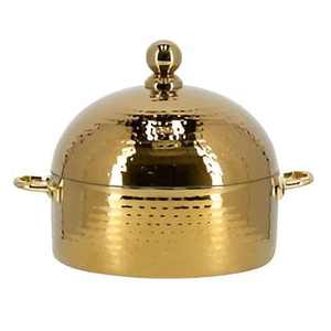 Gold Plated Elegant and Durable the Perfect Metal Serving Round Casserole for Every Meal and Occasion - Product Image 1