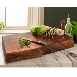 Grand bloc à découper de cuisine en bois naturel de qualité supérieure personnalisé avec rainure à jus taille personnalisée pour hôtel ou usage domestique - Product Image 4