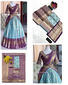 ส่าหรีผ้าไหมสำหรับผู้หญิงชุดประจำชาติจากอินเดีย - Product Image 4