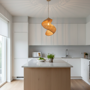 โคมไฟระย้าไม้ไผ่ทันสมัยน้ำหนักเบาทำมือทนทานโคมไฟระย้าน้ำหนักเบาสำหรับห้องนั่งเล่นและสถานที่อื่นๆ - Product Image 1