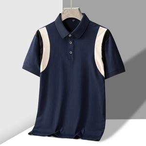 Ropa de Golf 2025 para hombre, Polo de verano para hombre, Tops cortos, cuello vuelto, diseño de retazos, ropa deportiva, Polo para hombre - Product Image 4