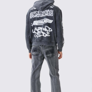 Sweat-shirts personnalisés élégants de haute qualité en coton mélangé, poids lourd, imprimé en relief, avec poche, pour l'hiver, pour hommes - Product Image 4