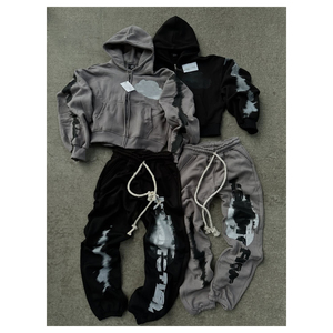 Sudadera con Capucha y Cremallera, Estilo Vintage, Lavado Ácido, Bordado Personalizado, Fabricantes de Ropa Urbana - Product Image 1