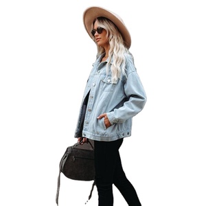 Chaqueta vaquera para mujer de alta calidad al por mayor, pantalones vaqueros informales, camisas vaqueras azules para mujer, chaqueta vaquera para mujer teñida ligera - Product Image 2