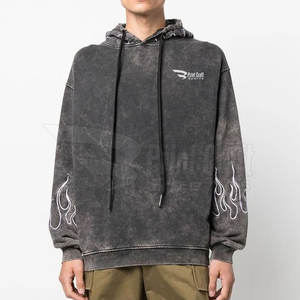 Ropa de calle de alta calidad, sudaderas con capucha de efecto Vintage para hombre, Jersey mezclado de algodón, sudaderas con capucha de efecto Vintage - Product Image 2