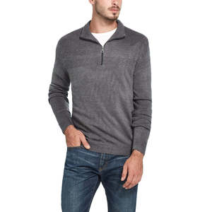 Maglione Vintage da Uomo con Zip a un Quarto, Morbido al Tatto, Impermeabile, Grigio, Taglia X-Large - Product Image 1