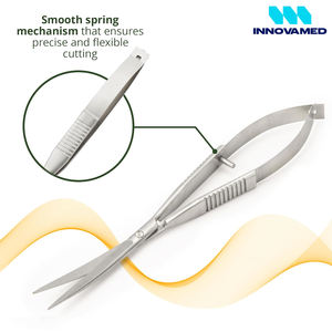 Tijeras de precisión de 6.3 pulgadas de alta calidad, de acero inoxidable, para cutículas, cejas y cuidado de uñas, con estuche de cuero INNOVAMED - Product Image 6