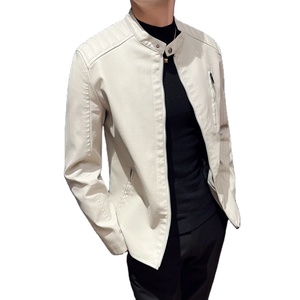 Chaqueta de Cuero Moderna para Hombre, Abrigo de Invierno con Cierre de Cremallera Estilo Motociclista y Atractiva Ropa Abrigada para Hombre - Product Image 5