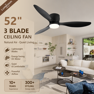 52 Inch Smart 3 Blade <b>Ceiling</b> <b>Fan</b> with Light and <b>Remote</b>, Modern DC Motor <b>Fan</b> with Alexa APP <b>Control</b> for Patio Living Room - Product Image 1