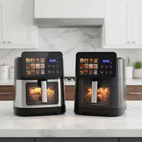 Freidora de Aire Profesional de Gran Capacidad de 9.5L, Pantalla Táctil Digital, Doble Calentamiento, Freidora de Aire sin Aceite, Horno Freidora de Aire Inteligente