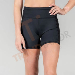 High Waist Leggings Custom Compression Running Shorts <b>Gym</b> <b>Bike</b> Shorts with Pocket - Product Image 2