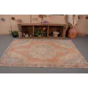 Alfombra de lana Vintage naranja y Beige de 4,5x7,5 pies, área grande, Tabriz estilo turco, látex, Patchwork Rectangular para pasillo, alfombra para habitación, nuevo - Product Image 4