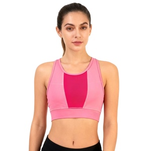 เสื้อชั้นในกีฬาสำหรับผู้หญิงแบบสองด้าน สายไขว้ ตกแต่งด้วยผ้าตาข่าย ลายเรียบ/ลายพิมพ์ สำหรับโยคะ - Product Image 1