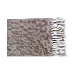 Mantas de lana Tartán de espiga de diamante marrón de calidad superior al mejor precio tejidas a mano por fabricante indio - Product Image 3