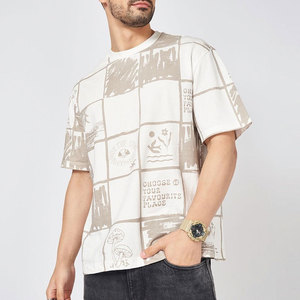 Camiseta de Hombre de Diseño Personalizado, 100% Algodón, 300GSM, Cuello Redondo, Hombros Caídos, Corte Cuadrado, Estilo Urbano, Talla Grande - Product Image 5