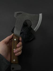 Hache de camping en acier forgé nordique de qualité industrielle personnalisable, 1095, forgée à la main, pleine soie, tomahawk, manche en bois de rose barbu - Product Image 2