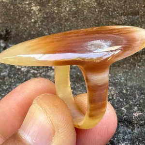 แหวนเขาควายขัดเงา เครื่องประดับงานเลี้ยง สำหรับงานแต่งงาน งานครบรอบ ขายดี สีธรรมชาติ - Product Image 1