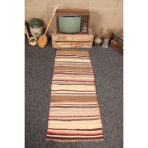 พรมขนาด 2.8x6.4 ฟุต, พรมตุรกีโบราณ, พรมสีเบจ KLM - Product Image 1