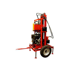 Foreuse hydraulique diesel portable sur roues pour la construction de puits d'eau, les travaux de forage et les prélèvements de sol - Product Image 1