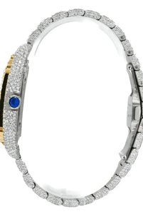 Montre de luxe en alliage d'or de style hip-hop 40mm Moissanite Diamond Skeleton Square Design Stainless Steel Quartz Glass - Product Image 5