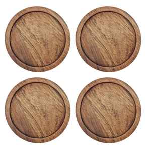 Sous-verres en bois de haute qualité, écologiques, classiques, faits à la main, avec logo personnalisable, diamètre 300 mm, pour la maison, l'hôtel et la restauration - Product Image 2