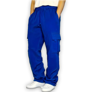 Pantalons amples décontractés de haute qualité pour hommes personnalisés OEM Streetwear pantalons cargo surdimensionnés de style Hip Hop avec cordon de serrage multi-poches - Product Image 4