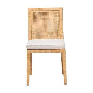 Chaise de salle à manger en rotin naturel avec coussin Sièges en osier faits à la main pour intérieurs modernes et rustiques - Product Image 2