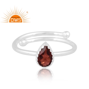 Best Quality Fine Sterling <b>Silver</b> Natural <b>Garnet</b> Gemstone Stackable <b>Ring</b> Custom Jewelry Manufacturer - Product Image 2