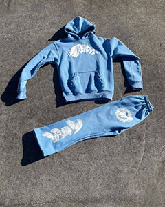 Sweat à capuche d'hiver pour homme, haute qualité, décontracté, vintage, effet soleil délavé, en coton 340 GSM, patchwork, léger, effet vieilli, délavé à l'acide, ourlet brut - Product Image 3