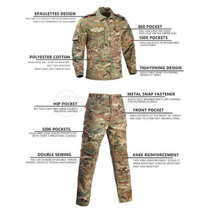 Uniforme táctico transpirable de ajuste ajustable con múltiples bolsillos para escalar, acampar, trabajos al aire libre, estilo camuflaje - Product Image 2