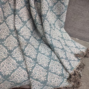 Manta de Jacquard con patrón de Damasco personalizable, suave y portátil, al aire libre para dormitorio, regalo de vacaciones, venta al por mayor - Product Image 6