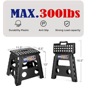 Bangku Lipat 13 Inci untuk Anak Bangku Lipat untuk Anak-anak Bangku Hitam Biru - Product Image 2