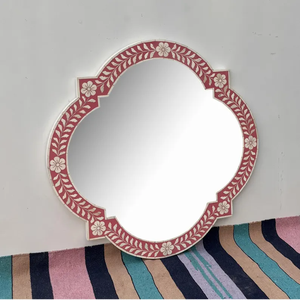 Crescent Crafts Exquisite Handcrafted Modern Design Wall <b>Mirror</b> with Illumination Bone Inlay Decor - Product Image 1