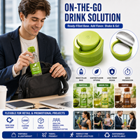 Bouteille de boisson avec bouchon torsadé et compartiment séparé pour poudre, séparation solide-liquide, pour créatine, électrolytes, matcha, thé vert, café, logo personnalisé