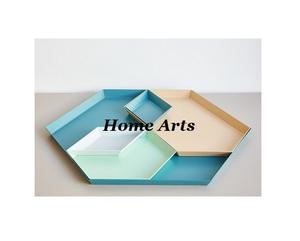 Ensemble de 2 plateaux à nourriture en cuir de tailles différentes, design tendance, forme ronde, plateau de service pour desserts, best-seller - Product Image 2