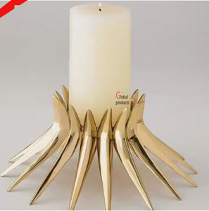 Candelero de acero inoxidable de metal con acabado plateado de alta calidad 2025 para restaurante y bar de hotel - Product Image 2