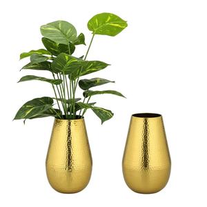 Maceta Decorativa de Diseño Admirable en Oro Rosa, Florero de Metal Martillado Vintage para Decoración del Hogar, Oficina, Regalos, Excelente Precio - Product Image 2