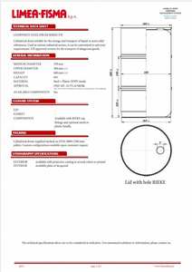 Tambor cilíndrico compuesto (acero + HDPE) de la mejor calidad, 60 litros, diámetro 378 mm, con orificio de 2 pulgadas y tapa de rosca de plástico relacionada. - Product Image 2