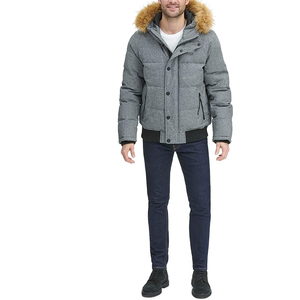 Chaqueta de invierno con logotipo personalizado de alta calidad al por mayor para hombre estilo burbuja acolchada con bolsillos de lona OEM impreso - Product Image 3