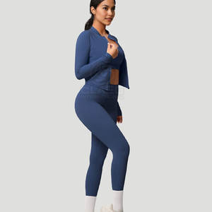 Comfortable High Manufacture <b>Women</b> Yoga <b>Set</b> Legging & Bra Jacket With Long Sleeve Light <b>Weight</b> <b>Women</b> Yoga <b>Set</b> - Product Image 3