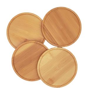 Ensemble de sous-verres classiques ronds en bambou naturel pour boissons, tapis de boisson, soucoupes pour plantes, décoration de table à domicile - Product Image 1