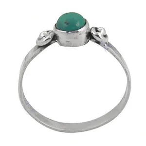 925 <b>Silver</b> Natural Stone Turquoise Cluster <b>Ring</b> for Women Boho <b>Statement</b> Fine Jewelry with Bezel Setting Cut Gemstone - Product Image 2