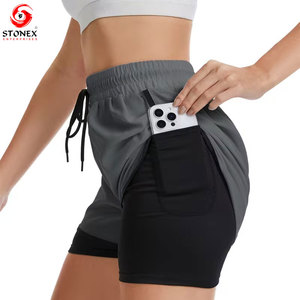 Pantalones Cortos de Yoga de Cintura Alta para Mujer, Estilo Hip Hop, Personalizables, Ropa de Gimnasio, Cintura Elástica, Cómodos, Transpirables, de Secado Rápido, Tejidos - Product Image 1