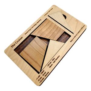 Cruiser, puzzle en bois à quatre pièces, casse-tête artisanal classique, défi mental, divertissement familial, jeu de table d'intérieur, jeu de skill - Product Image 5