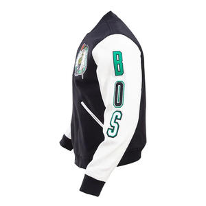 Chaqueta Bomber Universitaria Retro Clásica para Hombre, Multicolor, Ligera, de Lana, Cuero Genuino, Cuello Alto, Estilo Vintage - Product Image 3