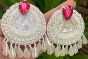 Pendientes de Perlas Bordadas a Mano, Pendientes con Múltiples Cuentas, Joyería Festiva para Mujer al Mejor Precio, Pendientes con Cuentas - Product Image 5