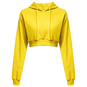 Jersey corto para mujer Sudaderas con capucha de lana Jersey informal multicolor Manga larga con cordones - Product Image 4