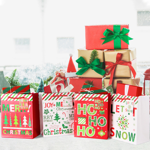 Juego de Bolsas de Regalo Navideñas de Cartón Personalizadas con Diseños Variados, Impresión Digital y Asas de Cuerda de Algodón para Recuerdos de Fiesta y Envoltura de Regalos - Product Image 3