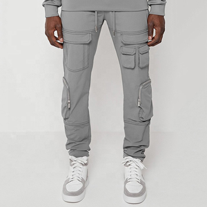 Pakistan Manufacturer 100% Cotton <b>Mens</b> Training <b>Cargo</b> Customized Multi-Pocket <b>Jogger</b> Set Breathable Hooded Winter Tracksuit - Product Image 6