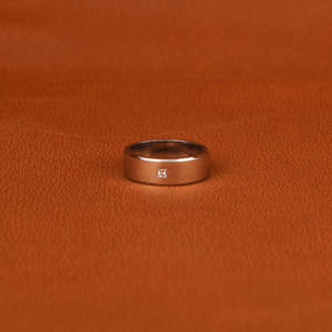 14kt oro blanco estilo clásico corte princesa solo laboratorio cultivado diamante boda banda personalizada de moda para mujeres anillos de moda - Product Image 1